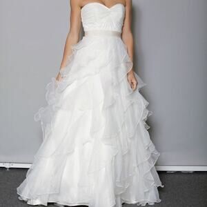 Anne Barge Lyric Strapless Aline Wedding Dress Blue Willow Bride 8